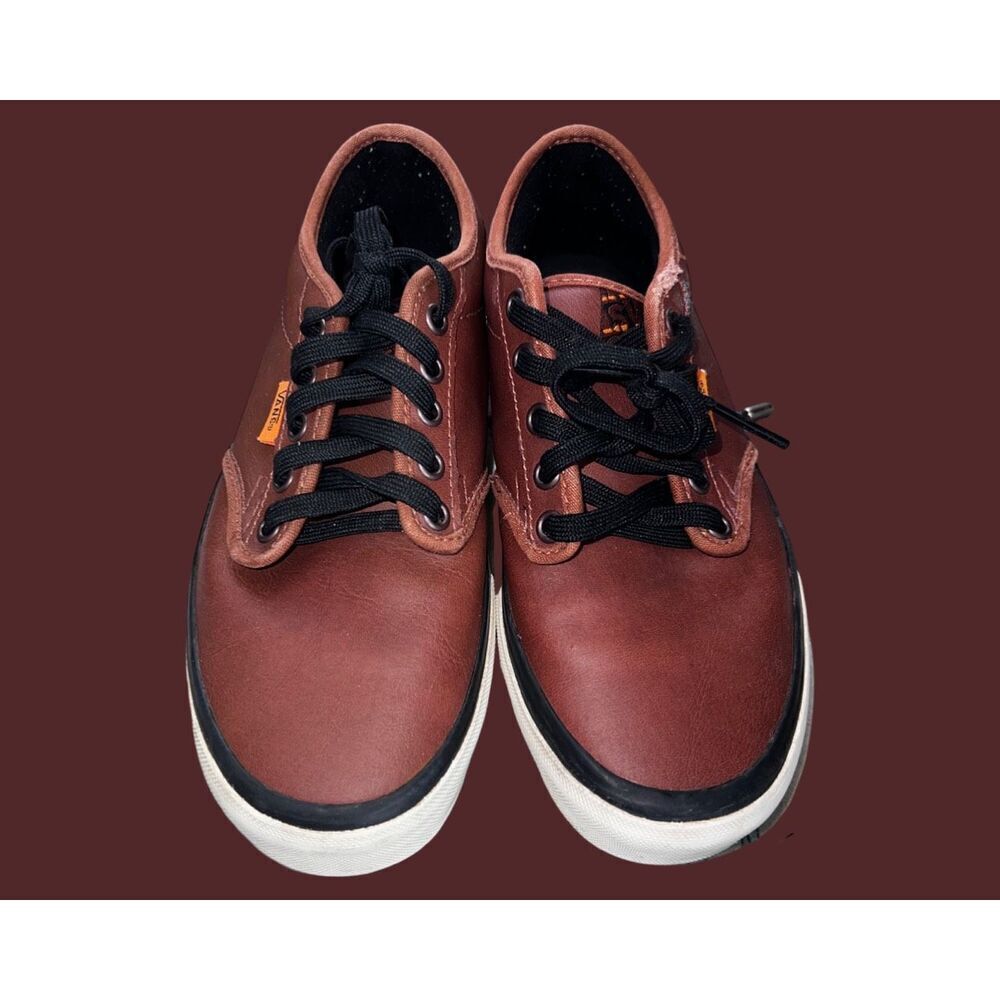 Unisex Vans Leather Low Tops Skate Shoes Sneakers Size 6.5 - Picture 3 of 8